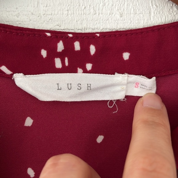LUSH Top in Berry-Cream color with a Dotted Print - Picture 3 of 5